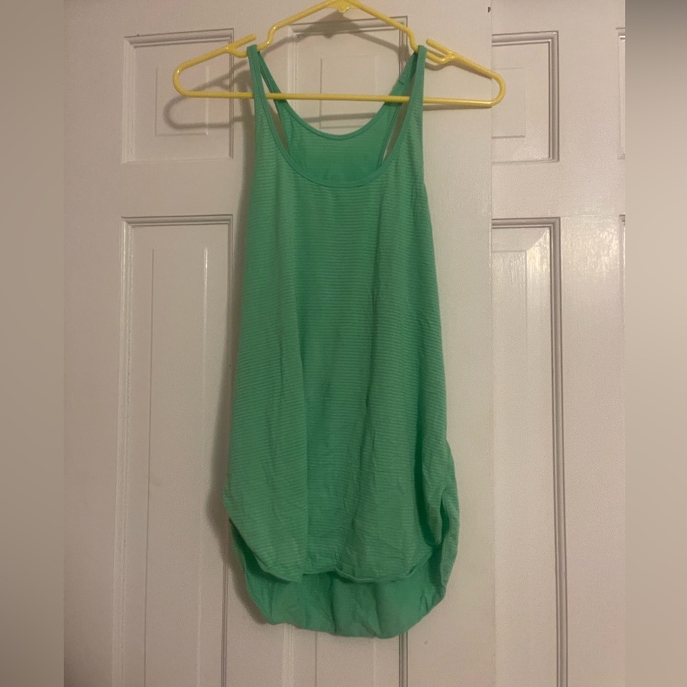 Lululemon Mint Green Striped Racerback Tank Top Size 6